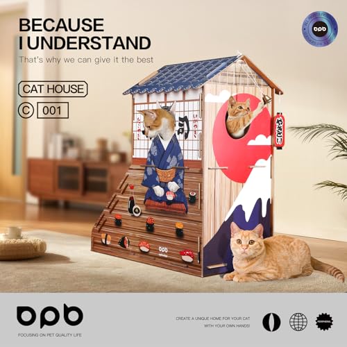 Cardboard Cat House for Indoor Cats