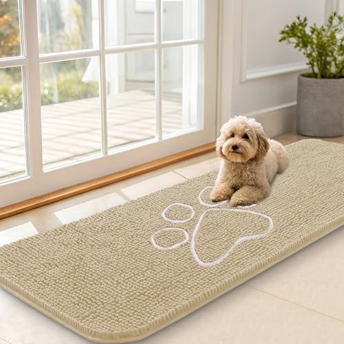 Dog Door Mat for Muddy Paws 59x20 (Beige / 59" X 20")