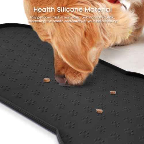 Dog Food Mat Anti (19.4" x 9.8"-2PCS / Black)
