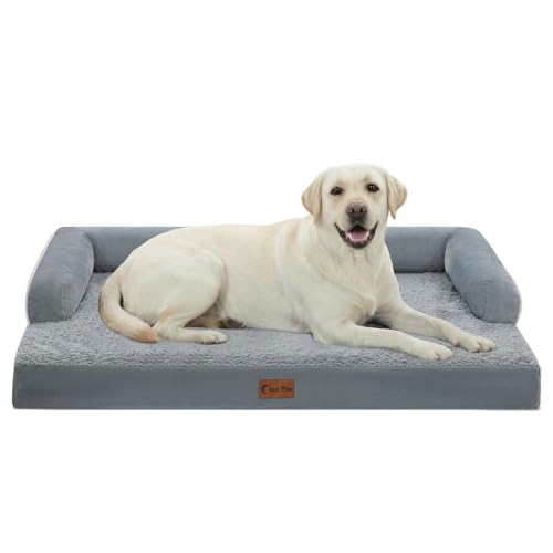 Orthopedic Washable Dog Bed for Extra Large Dogs (Grey / 45.0"L x 35.0"W x 8.0"Th)