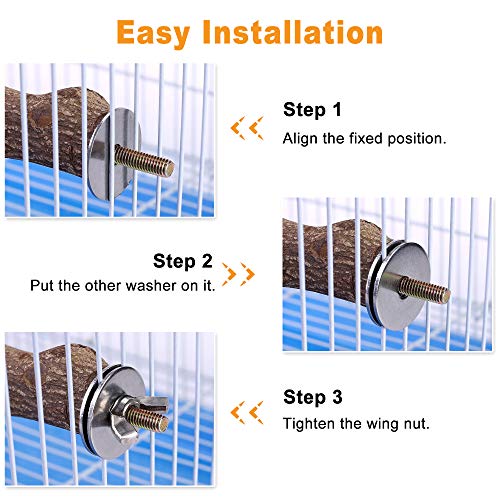 Bird Perch Stand Toy Natural Wood Bird Cage Branch Perch 10 Inch (10 Inch Perch)