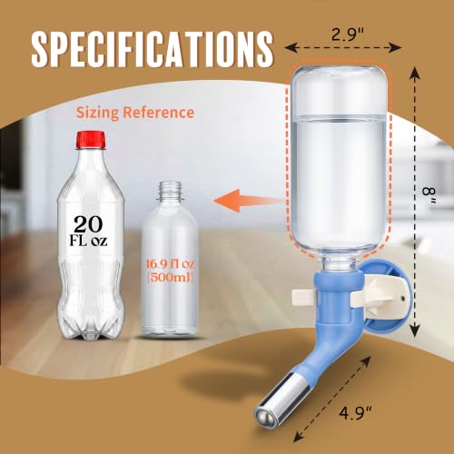 Patented No Drip Dog Water Bottle (C570 Blue / Large Sized Dogs-16.9 fl.oz)
