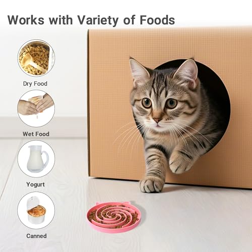 Slow Feeder Cat Bowl (Purple and Pink)