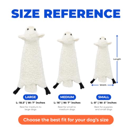 2-in-1 Stuffless Squeaky Dog Toy - Sheep, Medium (Grey/Sheep / Medium)