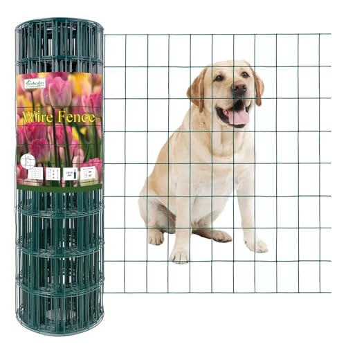 Green PVC Coated Welded Wire Fence 24" x 50' Roll (Green / 2''x3'' 16GA 24''x50')