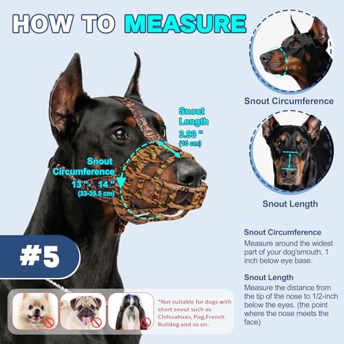 Dog Muzzle to Prevent Biting (Brown / Size 5)