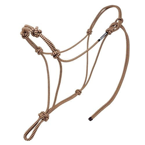 Horse Rope Training Halter (Burgundy with Beige / Small)