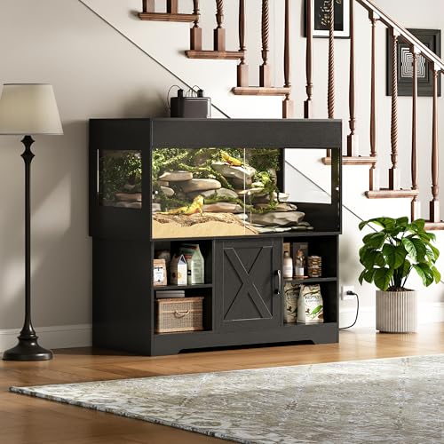 120 Gallon Reptile Tank with Stand (120 Gallon / Black)