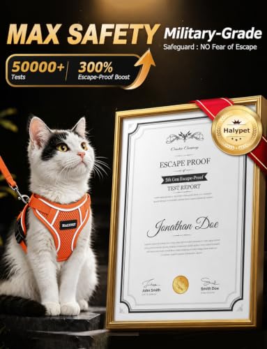 Cat Harness and Leash Set (H600 Pro Orange / X-Small (4-6lb))