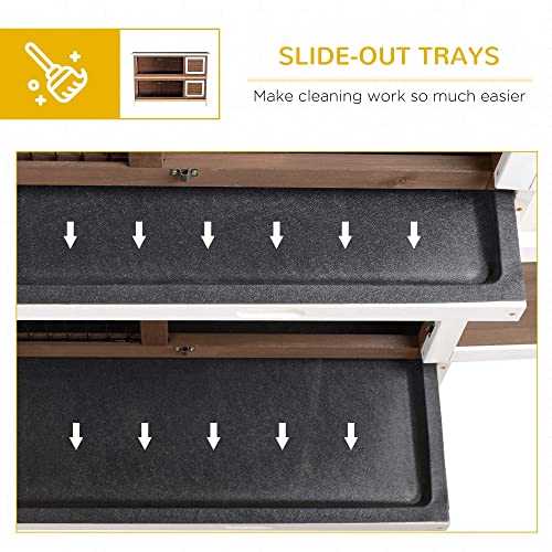 54" 2 Story Large Rabbit Hutch Bunny Cage (Coffee Brown)
