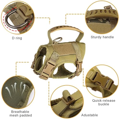 Escape Proof Tactical Cat Harness with Custom Patches (Camo)