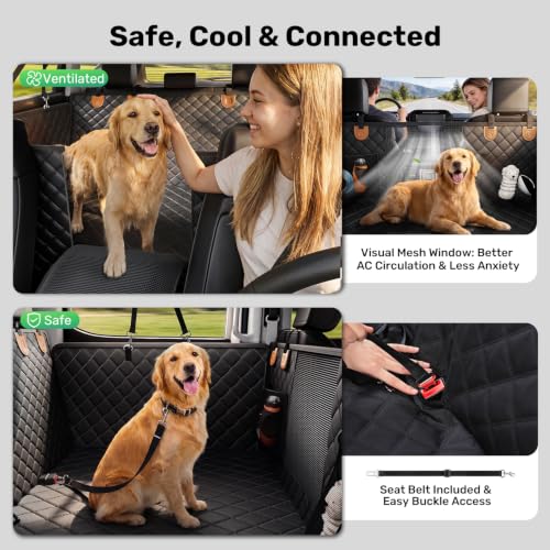 Hard Bottom Dog Seat Cover for Trucks (Black+Orange / Standard - Cars, SUVs & Medium Trucks)