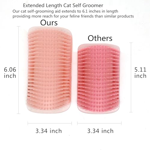 2 Pack 6.1" Extended Cat Self Groomer (pink)