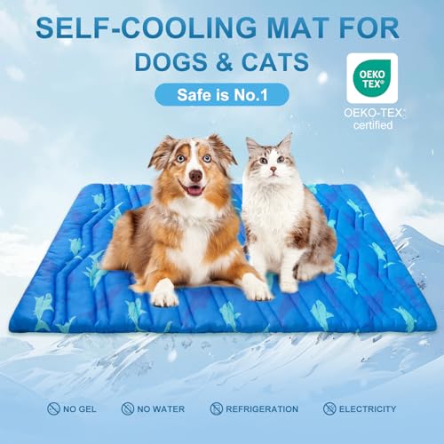 Cooling Mat for Large Dogs (Shark Blue / 48.0"L x 28.0"W x 1.0"Th(L))