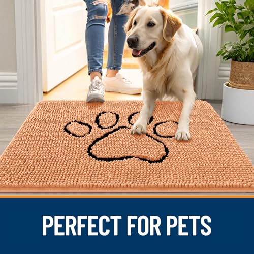 Dog Door Mat for Muddy Paws 48x30 (Orange / 48" X 30")