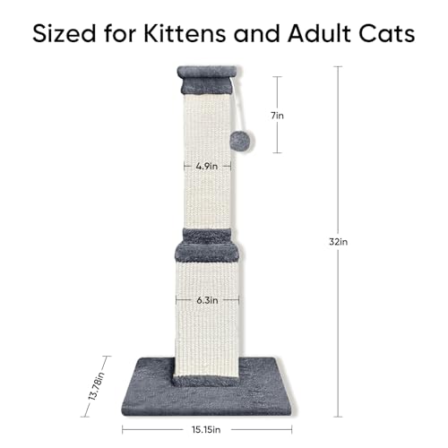 Cat Scratching Post for Indoor Cats (Deep Gray)