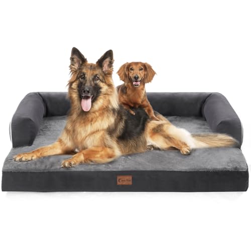 Orthopedic Dog Bed for Extra Large Dogs (Dark Grey / 53.0"L x 42.0"W x 8.0"Th)