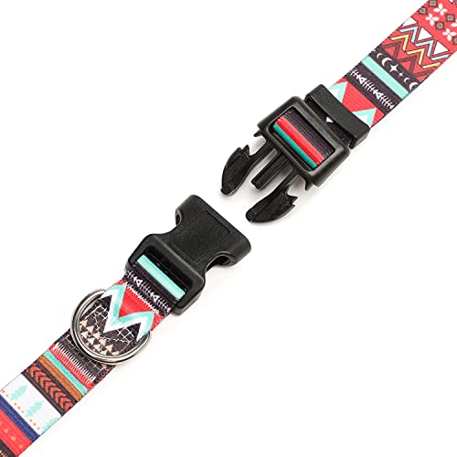 Adjustable Dog Collar (Extra Small / Tribal Red)