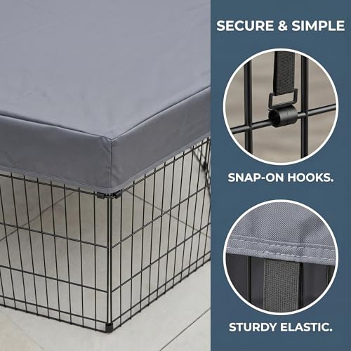Octagonal Playpen Top Cover for 24" Side Metal Pet Pen (Gray / No Pen: 00-Inch High)