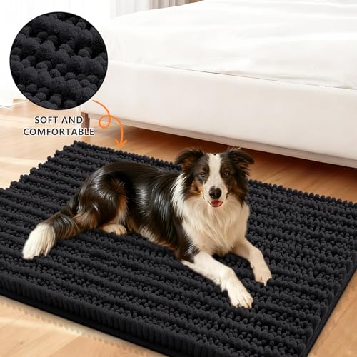 Dog Door Mat for Muddy Paws 24x16 (Layered-Black / 24"X16")