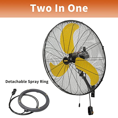 2 Pack 30 inch Misting Outdoor Oscillation Weatherproof Wall Mounted Fan with IP44 Enclosure Motor (30" Outdoor (No Remote))