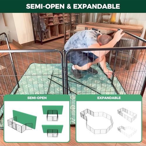 Homeplus Indoor Dog Playpen (Black / 24"H)