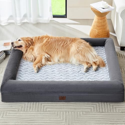 XL Extra Large Orthopedic for Senior Dog Bed Comfy Sleeping (Dark Gery / X-L (41x28x7in))
