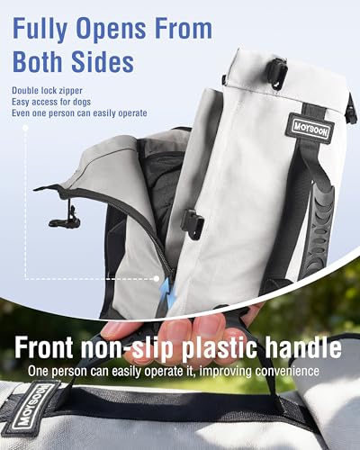 Dog Backpack Carrier for Small and Medium Dogs with Detachable Waist Bag（M） (13.3"L x 9.4"W x 24.4"H)