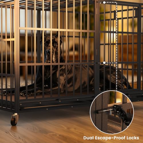 78 Inch Heavy Duty Dog Crate (Black / XXX-Large)