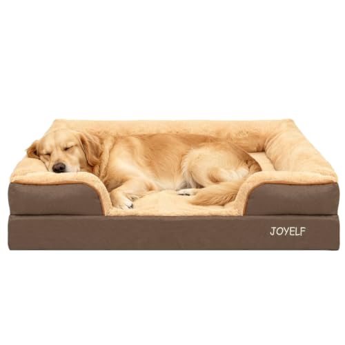 Orthopedic Dog Bed for Large Dogs Waterproof Washable Cover 43" X 32" Coffee (X-Large - 43''x32''x8'' / Sofa Style-Coffee)