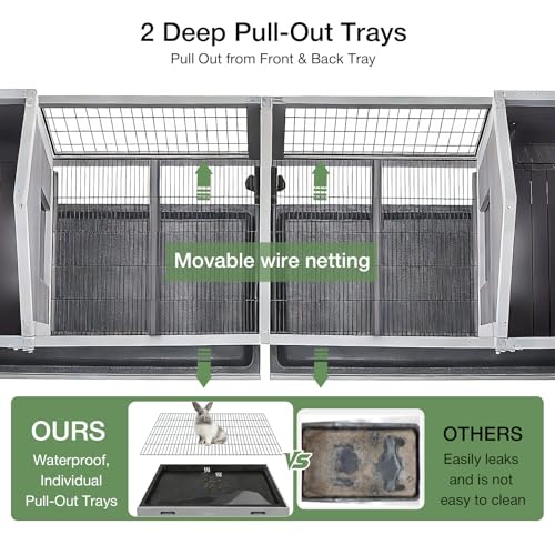 Rabbit Hutch Indoor Outdoor (（Grey-AIR68))