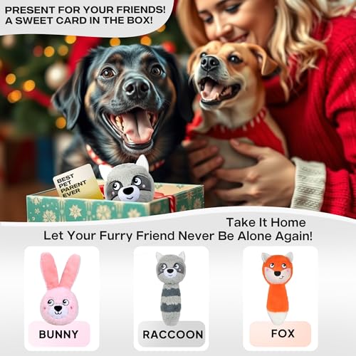 Squeaky Dog Toys for Aggressive Chewers (M/L / Grey Raccoon)