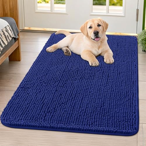 Dog Door Mat for Muddy Paws 40x32 (Navy Blue / 40"X32")