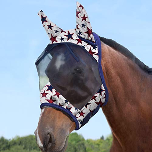 LumiVista Horse Fly Mask Standard with Ears UV Protection for Horse Dream Star XL Extra Full (Dream Star / Extra-Full (X-Large))