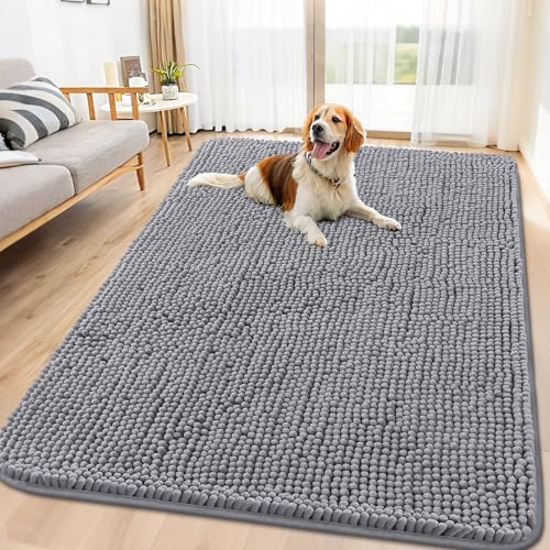 Dog Door Mat for Muddy Paws 71x46 (Grey / 71"X46")