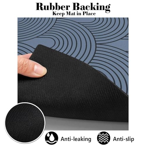 Dog Food Mats for Floors Absorbent (XL(24"×32") / 01-Blue)