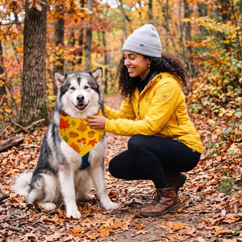50 Pcs Fall Dog Bandanas Bulk for Autumn Soft Bibs Adjustable (Fall Plant / 31.5 x 21.7 x21.7 Inch)