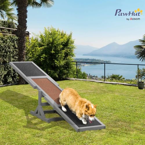 Wooden Dog Agility Seesaw for Exercise 71" L x 12" W x 12" H Gray (70.75" x 11.75" x 11.75" / Grey)