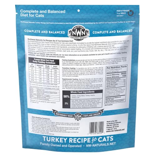 Freeze Dried Turkey Cat & Kitten Food (11 Ounce (Pack of 1))
