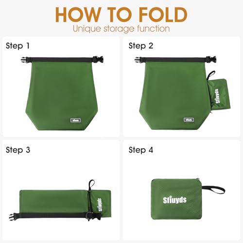 Dog Food Travel Bag Pet Food Container2PCS Collapsible Dog Travel Bowls and Zipper Side Pocket 20L (Green / 20L)