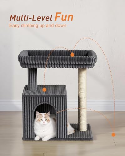 22.8" Cat Tree for Large Cat (Dark Gray)