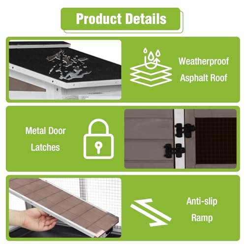 Large Rabbit Hutch Indoor Outdoor (Brown / 48.0"L x 48.0"W x 24.0"H)