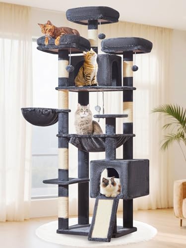 Tall Cat Tree (Smoky Gray / 76 Inches)