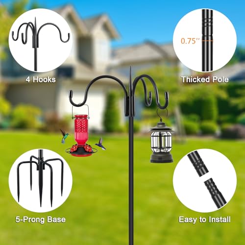 Three Shepherd Hooks for Outdoor (76 Inch)