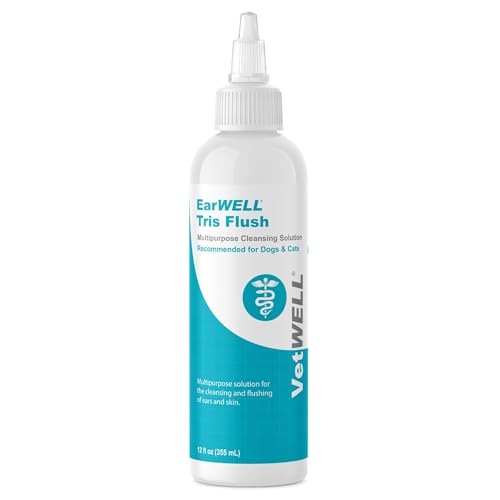 EarWELL Tris Flush Dog Ear Cleaner Solution 12oz (12 ounces)