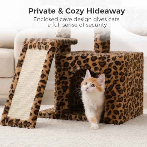 Leopard Cat Tree for Kittens & Small Cats (Brown Leopard)