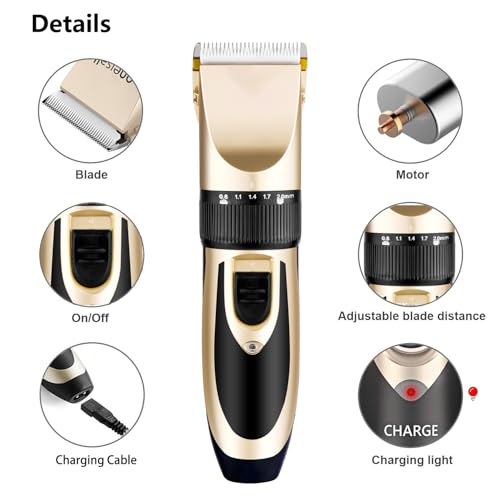 Dog Clippers for Grooming Low Noise (Gold)