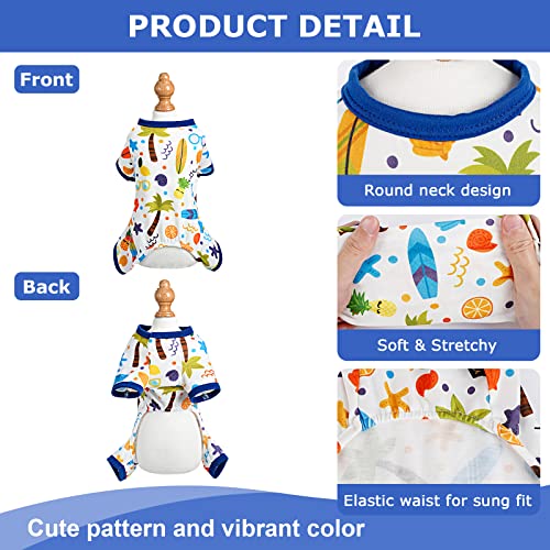 Dog Pajamas Pjs Fall Summer Dog Clothes for Small Dogs Girl (Beach / X-Small（1-2 lb))