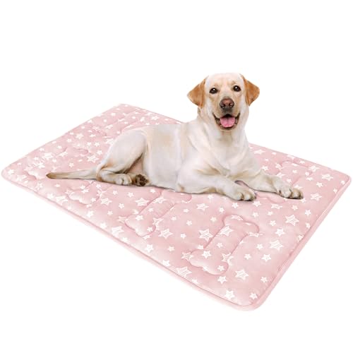 Dog Crate Mat (Large 36"X23" / Pink)
