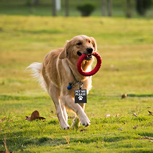 Funny Dog Leash Sleeve Pet Me Please Dog Leash Wrap Wrap Alert Hanging ID Patch Tag Pet Birthday Gift (Pet Me Please-tag)